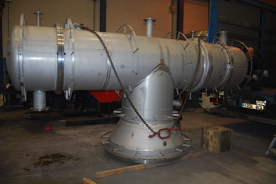 Fabricacion condensador SULZER horizontal 2 - INTERCAMBIADOR TUBULAR TIPO BEM 65m2 EN ACERO INOXIDABLE 1.4404 (316L)